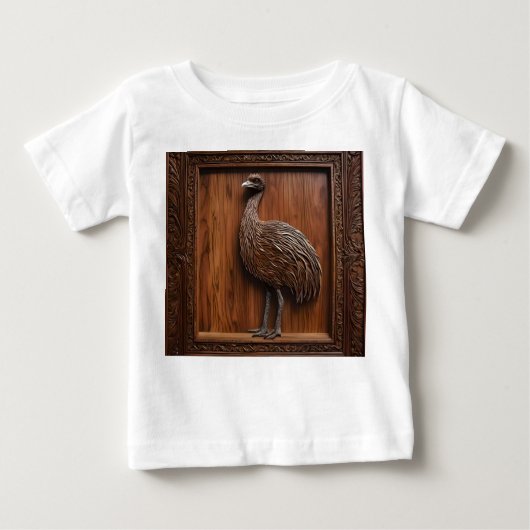 T-shirt Pour Bébé Impression 3d Wood Australian Emu (Devant)