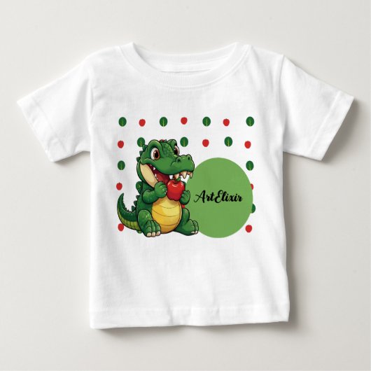 T-shirt Pour Bébé Impression Alligator Apple (Devant)