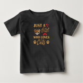 T-shirt Pour Bébé Impression d'animal léopard Juste une fille qui ai (Devant)