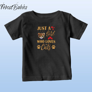 T-shirt Pour Bébé Impression d'animal léopard Juste une fille qui ai