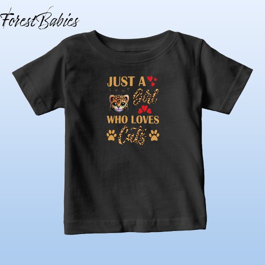 T-shirt Pour Bébé Impression d'animal léopard Juste une fille qui ai