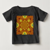 T-shirt Pour Bébé Impression d'art Kaleidoscope d'or (Devant)