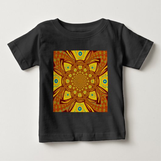 T-shirt Pour Bébé Impression d'art Kaleidoscope d'or (Devant)