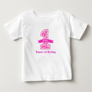 T-shirt Pour Bébé Impression guépard léopard rose pour premier 1er a