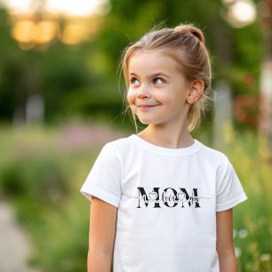 T-shirt Pour Bébé Impression Je t'aime maman noir et blanc