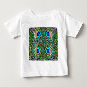T-shirt Pour Bébé Impression kaléidoscope de plumes de paon