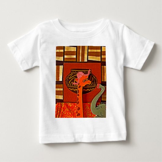 T-shirt Pour Bébé Imprimer Casquette Giraffe (Devant)