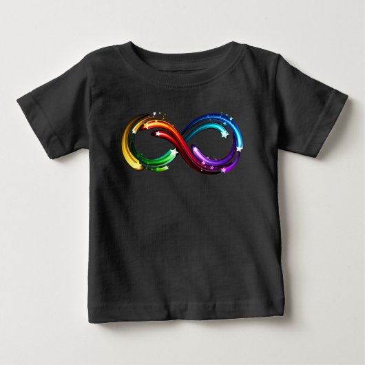 T-shirt Pour Bébé Infinity symbol of rainbow comets (Devant)