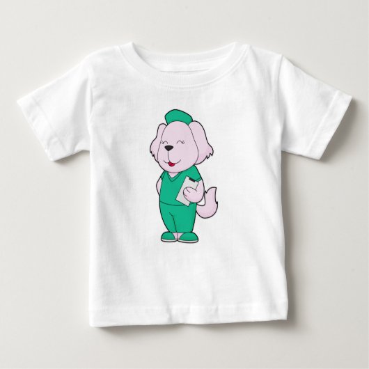 T-shirt Pour Bébé Infirmière de chien (Devant)