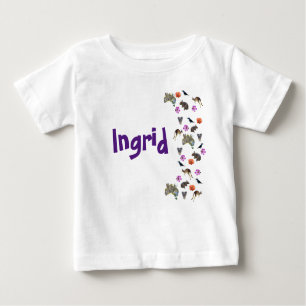T-shirt Pour Bébé Ingrid, Nom Logo Avec Australian Wildlife,
