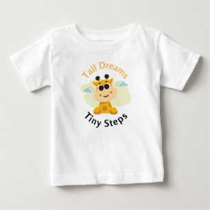 T-shirt Pour Bébé Inspirant "Grands Rêves, Petits Pas" Jolie Girafe