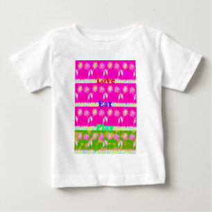 T-shirt Pour Bébé Inspirational Love Manger Jouer Flower Design
