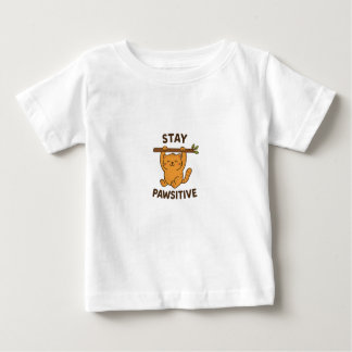 T-shirt Pour Bébé Inspiring "Stay pawsitive" Quote Print
