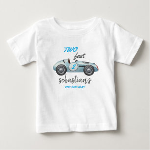 T-shirt Pour Bébé Invitation pour le 2e anniversaire de Two Fast Blu