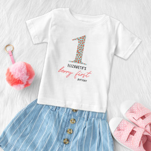 T-shirt Pour Bébé Invité d'honneur rétro fraise baie premier