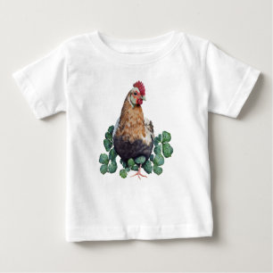 T-shirt Pour Bébé Irish Farmhouse   Coq mignon dans Bébé de trèfle
