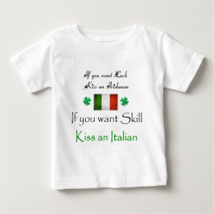 T-shirt Pour Bébé IRLANDAIS de baiser - contre l'ITALIEN