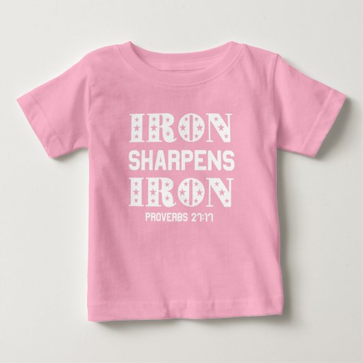T-shirt Pour Bébé Iron Sharpens Proverbes en fer 27:11 Christian (Devant)