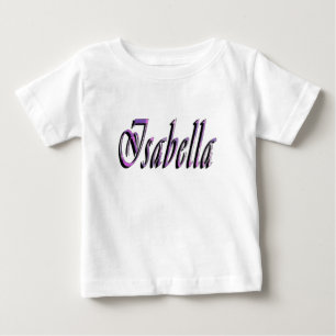 T-shirt Pour Bébé Isabella Nom En Violet Et Rose,