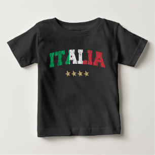 T-shirt Pour Bébé Italie maillot de football Fan drapeau italien