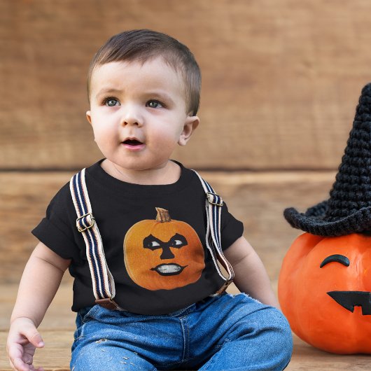 T-shirt Pour Bébé Jack o' Lantern Sinister Face, Citrouille d'Hallow