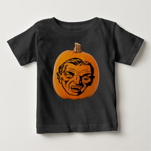 T-shirt Pour Bébé Jack o' Lantern Vampire Face, Citrouille d'Hallowe (Devant)