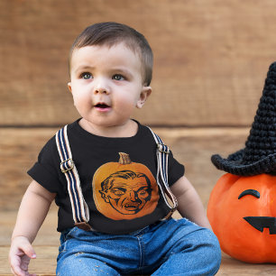 T-shirt Pour Bébé Jack o' Lantern Vampire Face, Citrouille d'Hallowe