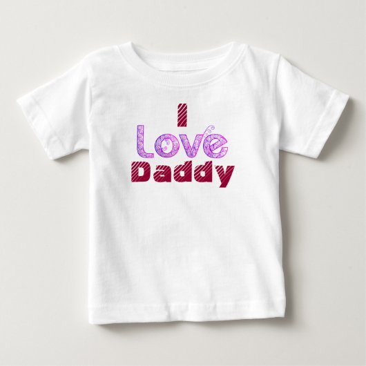 T-shirt Pour Bébé J'adore Daddy creeper. (Devant)