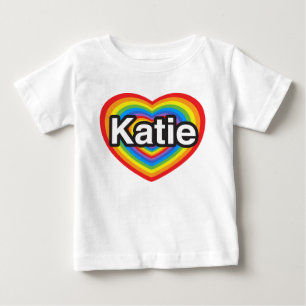 T-shirt Pour Bébé J'adore Katie. Je t'aime Katie. Cœur