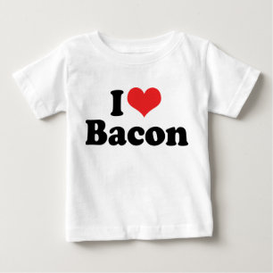 T-shirt Pour Bébé J'adore le Bacon au Coeur Rouge - Amateur de Bacon