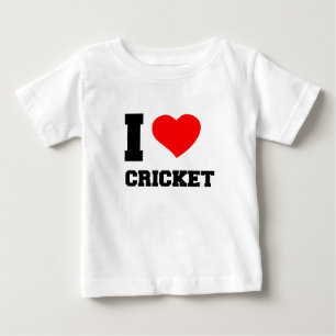 T-SHIRT POUR BÉBÉ J'ADORE LE CRICKET