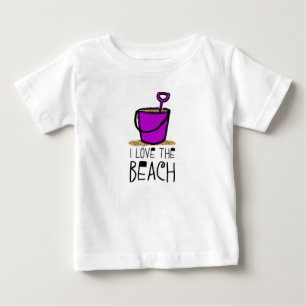 T-shirt Pour Bébé J'adore le seau de sable de plage