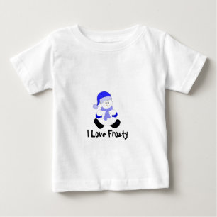 T-shirt Pour Bébé J'adore les bonshommes de neige