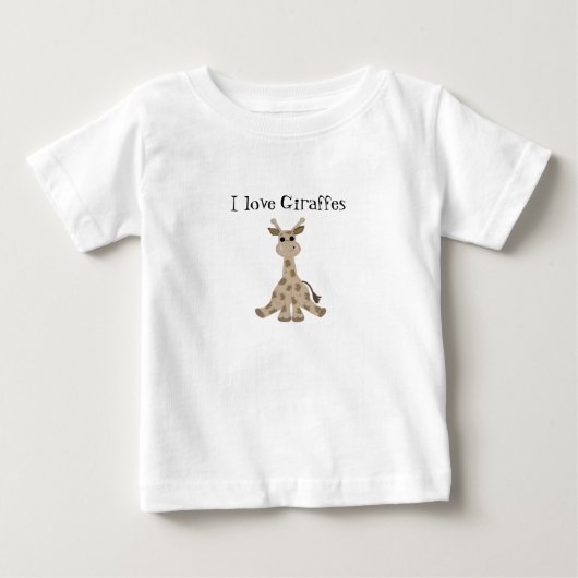 T-shirt Pour Bébé J'adore les girafes (Devant)