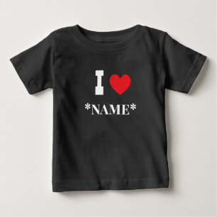 T-shirt Pour Bébé J'adore les noms personnalisés pour couples, amis