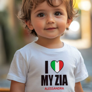 T-shirt Pour Bébé J'ADORE MA ZIA cadeau pour Tante italienne