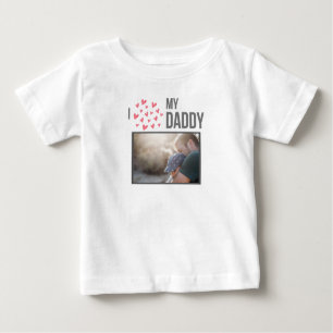 T-SHIRT POUR BÉBÉ J'ADORE MES VÊTEMENTS BÉBÉS DORÉS PHOTO PERSONNALI