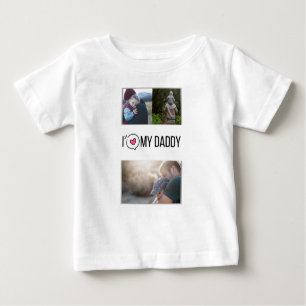 T-SHIRT POUR BÉBÉ J'ADORE MES VÊTEMENTS BÉBÉS DORÉS PHOTO PERSONNALI