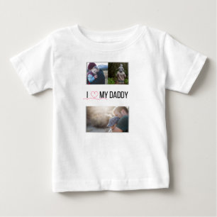 T-SHIRT POUR BÉBÉ J'ADORE MES VÊTEMENTS BÉBÉS DORÉS PHOTO PERSONNALI