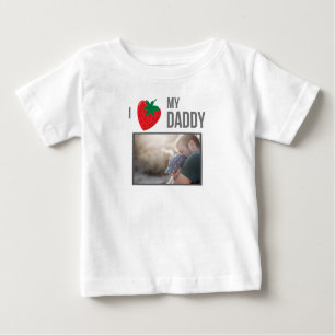 T-SHIRT POUR BÉBÉ J'ADORE MES VÊTEMENTS BÉBÉS DORÉS PHOTO PERSONNALI