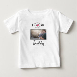 T-SHIRT POUR BÉBÉ J'ADORE MES VÊTEMENTS BÉBÉS DORÉS PHOTO PERSONNALI