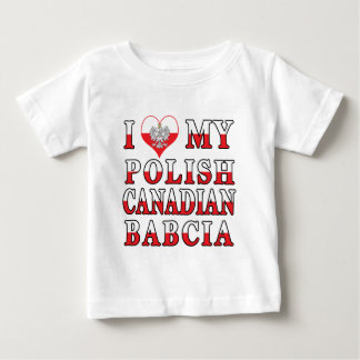T-shirt Pour Bébé J'adore mon drapeau canadien polonais Babcia