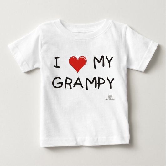 T-SHIRT POUR BÉBÉ J'ADORE MON GRAMPY (Devant)