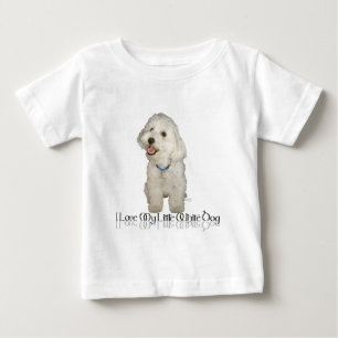 T-shirt Pour Bébé J'adore mon petit chien blanc - Havanais
