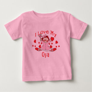 T-shirt Pour Bébé J'adore My Opa Rag Doll & Hearts