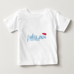 T-shirt Pour Bébé j'adore Paris (J'aime Paris) avec béret rouge