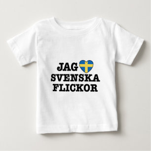 T-shirt Pour Bébé Jag Svenska Flickor