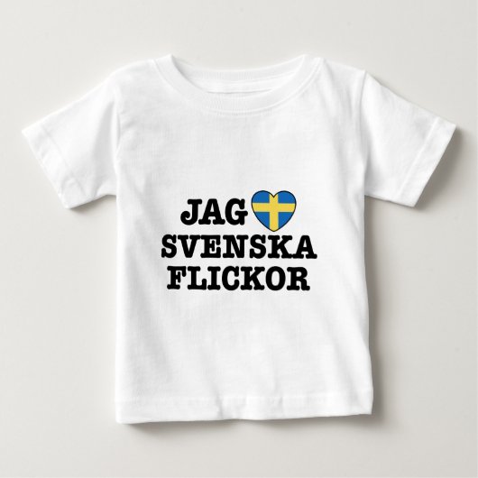 T-shirt Pour Bébé Jag Svenska Flickor (Devant)