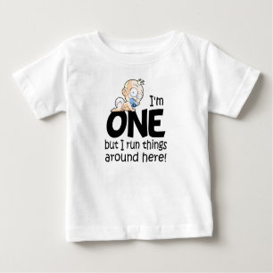 T-shirt Pour Bébé J'ai 1 ans et je cours des choses ici