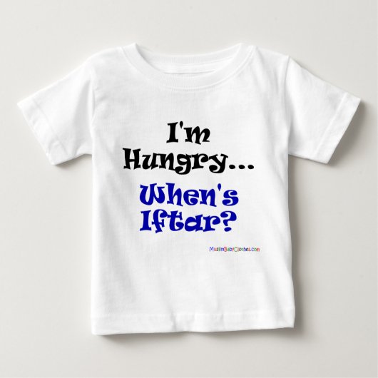 T-shirt Pour Bébé J'ai faim… quand est iftar ? (Devant)